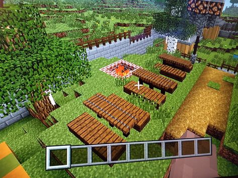 Brickwall_Studios Minecraft Inspiration Picnic Area Minecraft, Minecraft Picnic, Minecraft Inspiration, Minecraft Construction, Picnic Ideas, Ideas Minecraft, Minecraft Ideas, Outdoor Playground, Blank Space