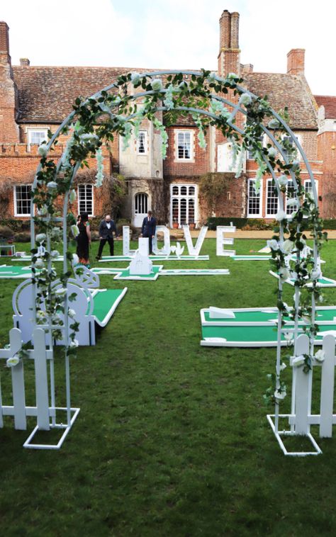 Wedding Crazy Golf Hire | Mini Golf Course Hire for Weddings – Putterfingers.com Mini Golf At Wedding, Wedding Mini Golf, Put Put Golf, Outdoor Mini Golf, Golf Wedding Theme, Abroad Wedding, Rental Ideas, Golf Wedding, Crazy Golf