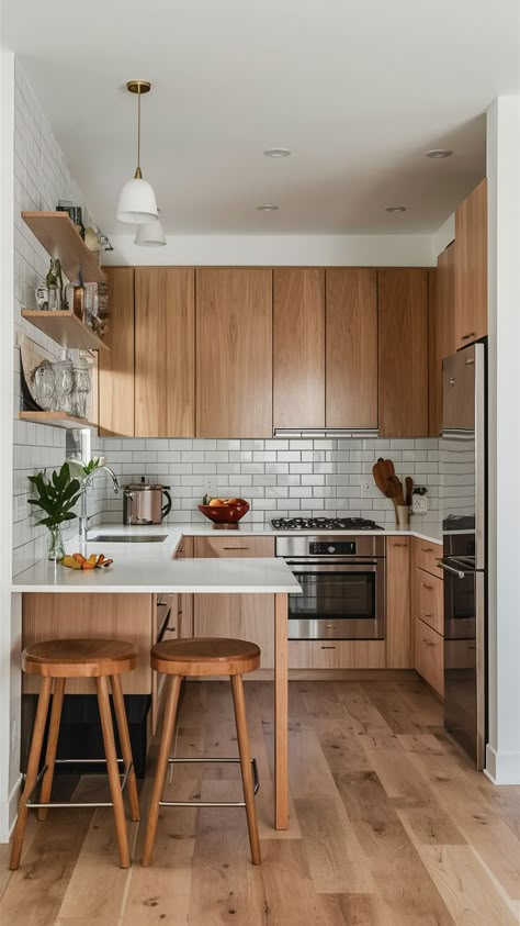 Stay on top of the latest small kitchen remodeling trends with these stylish ideas. Small House Kitchen, Small Galley Kitchen Remodel, Stylish Small Kitchen, Small Kitchen Remodeling, Compact Kitchen Design, Small Galley Kitchen, Remodeling Trends, Tiny Kitchen Design, Small Apartment Kitchen