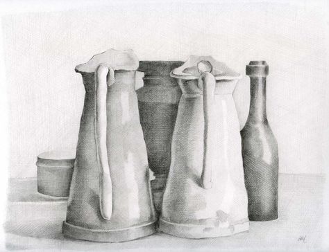 Pencil copy of Morandi etching Tonal Drawing, Giorgio Morandi, Landscape Pencil Drawings, Simple Subject, Still Life Images, Words On Canvas, Italian Painters, Still Life Drawing, A Level Art