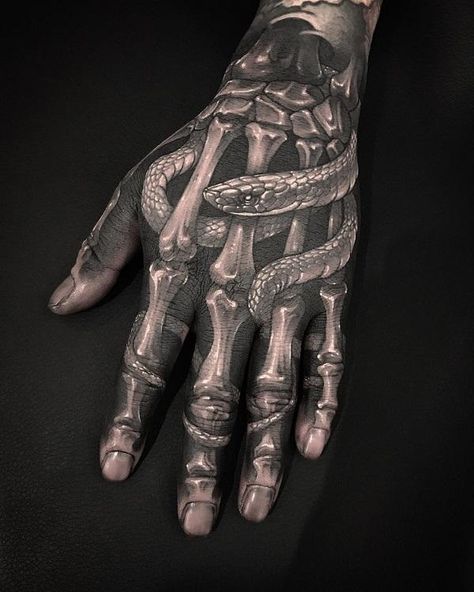 50 Best tattoo Ideas 2018 | Art and Design Bone Hand Tattoo, Herren Hand Tattoos, Feminine Skull Tattoos, Bone Hand, Skull Hand Tattoo, Gangsta Tattoos, Hand Tats, Skeleton Tattoos, Half Sleeve Tattoos For Guys