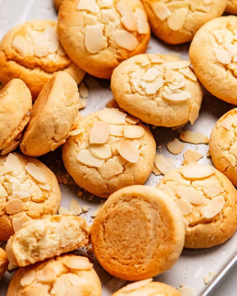 Irene's Cretan biscuits (Greek almond cookies) Almond Biscuits, Almond Shortbread Cookies, Buttery Shortbread Cookies, Recipetin Eats, Recipe Tin, Almond Flavor, Almond Cookies, Roasted Almonds, Biscuit Cookies