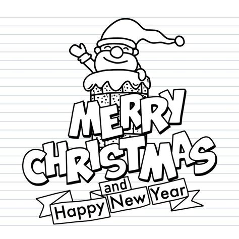 Merry Christmas Sketch, Merry Christmas Writing, Merry Christmas Drawing, Happy New Year Typography, New Year Doodle, New Year Typography, Christmas Sketch, Christmas Doodle, Christmas Tree Drawing