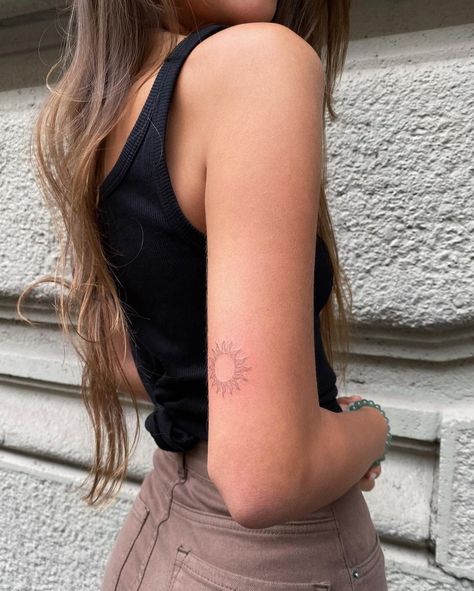 Back Of Tricep Tattoos Women, Poetic Tattoos, Inner Elbow Tattoos, Tricep Tattoos, Vintage Flower Tattoo, His Tattoo, Back Of Arm Tattoo, Finger Tattoo For Women, Boho Tattoos