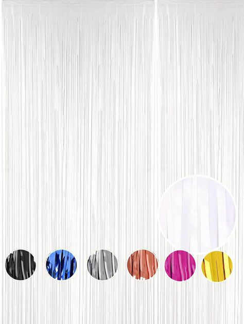 1PC 1x2m White Metallic Foil Fringe Tinsel Curtain Happy Birthday Proposal Party Wedding Decoration Fiestas CortinasI discovered amazing products on SHEIN.com, come check them out! Tinsel Curtain, Quince Decorations, Color Heart, Metallic Foil, Event Party, Colorful Heart, Backdrops For Parties, White Collar, Wedding Decoration