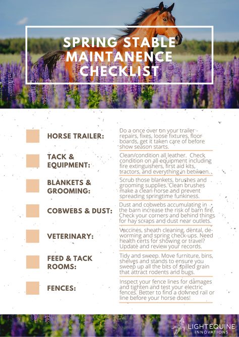 Horse Barn Chores List, Stable Management, Chores List, Spring Cleaning List, Horse Stable, End Of Winter, Horse Boarding, Cleaning List, Horse Farm