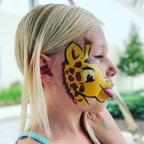 Zoo Animal Face Paint Easy, Madagascar Face Paint, Zoo Animal Face Paint, Giraffe Face Paint, Zombie Face Makeup, Face Painting Images, Easy Face Painting Designs, Face Painting Flowers, Giraffe Face