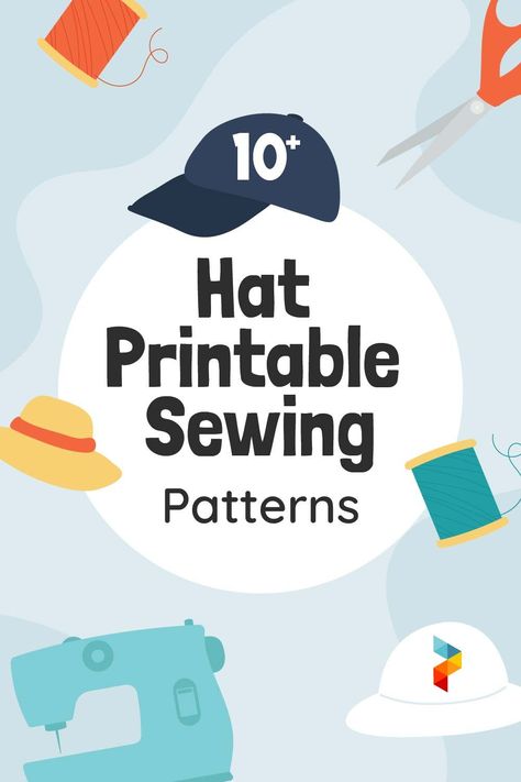 Hat Sewing Patterns - 10 Free PDF Printables | Printablee Doll Hat Patterns Free Printables, Free Hat Sewing Patterns For Women, Cap Patterns To Sew, Hat Patterns Free Sewing, Free Hat Patterns To Sew, Sun Hat Patterns To Sew Free, Hat Patterns To Sew Women, Baseball Hat Pattern, Leather Hat Pattern