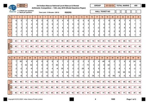 3rd Indian Abacus National level Competition 2019 - Model Question paper indianabacus.com Kiss Animated, Abacus Math, Psd Free Photoshop, Geronimo Stilton, Model Question Paper, Business Accounting, Counting Worksheets, Small Business Accounting, Level 7