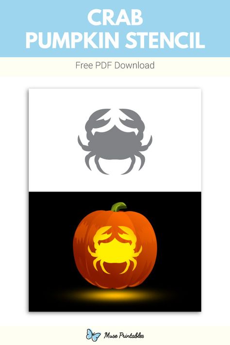 Crab Pumpkin, Pumpkins Carving, Creepy Crafts, Pumpkin Carving Stencil, Printable Pumpkin Stencils, Pumpkin Stencils Free, Halloween Pumpkin Stencils, Disney Pumpkin Carving, Pumpkin Stencils