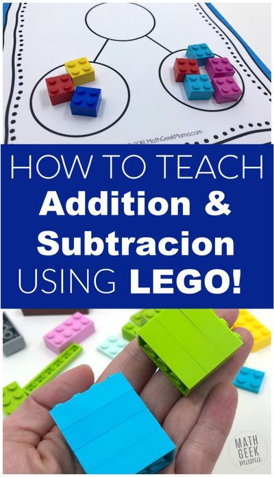 Using LEGO Bricks is a fun, hands-on way to introduce and practice addition and subtraction with your kids! This post outlines lots of different examples of ways to explore and play math with LE G O. Your kids will be begging to do math! #LEGO #math #home Teach Addition, Lego Learning, Early Numeracy, Developmental Activities, Lego Math, Remote Teaching, Teaching Addition, Classroom Essentials, Play Math