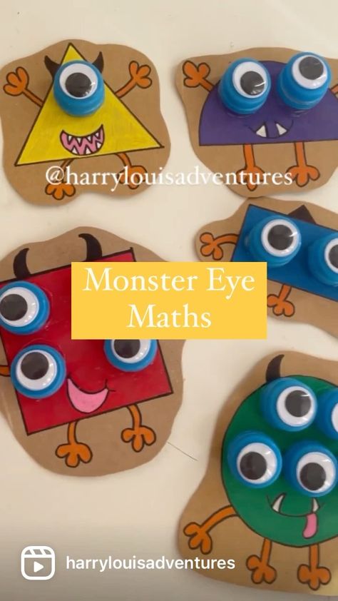 harrylouisadventures on Instagram: Monster Eye Maths 👉🏻Follow @harrylouisadventures for more diy learning activities Great for: ✅Toddlers ✅Preschoolers ✅Maths activity… Eyes Activities For Preschool, Eye Activities For Preschool, Eye Crafts For Preschoolers, Diy Learning Activities, Maths Activity, Monster Shapes, Airplane Activities, Monster Eyes, Shapes Activities