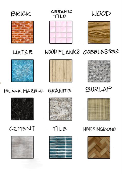 Textiles, Textures, Interior Design, Architecture Material Architecture Texture Sketch, Textures Architecture Drawing, Nine Square Matrix Design, How To Draw Wood Floor, Interior Design Hand Rendering, Texture Drawing Ideas Simple, Texture Drawing Ideas Colour, Concrete Texture Drawing, Material Texture Architecture