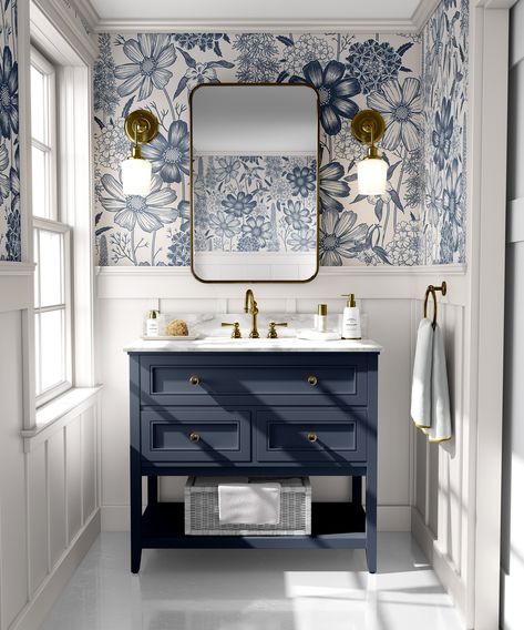 Half bath wallpaper