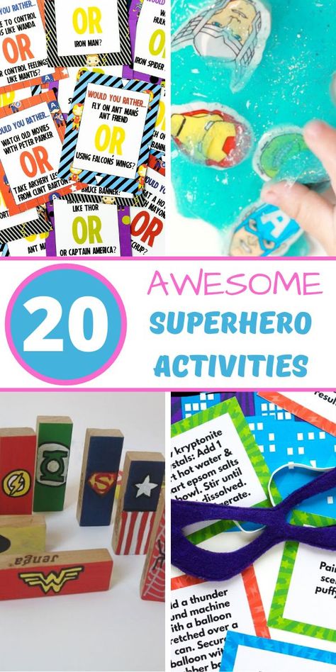 Superhero Summer Camp Ideas, Superhero Literacy Activities, Superhero Activities For Kids, At Home Summer Camp, Superhero Lessons, Superhero Preschool, Superhero Week, Superhero Activities, Superhero Camp