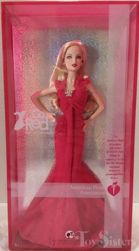 2007 Go Red for Women Barbie for the American Heart Association #K7957 Pink label Barbie Collector Go Red For Women, Go Red, Barbie Toys, Barbie Collector, Barbie Dolls, Aurora Sleeping Beauty, Star Wars, Dolls, For Women