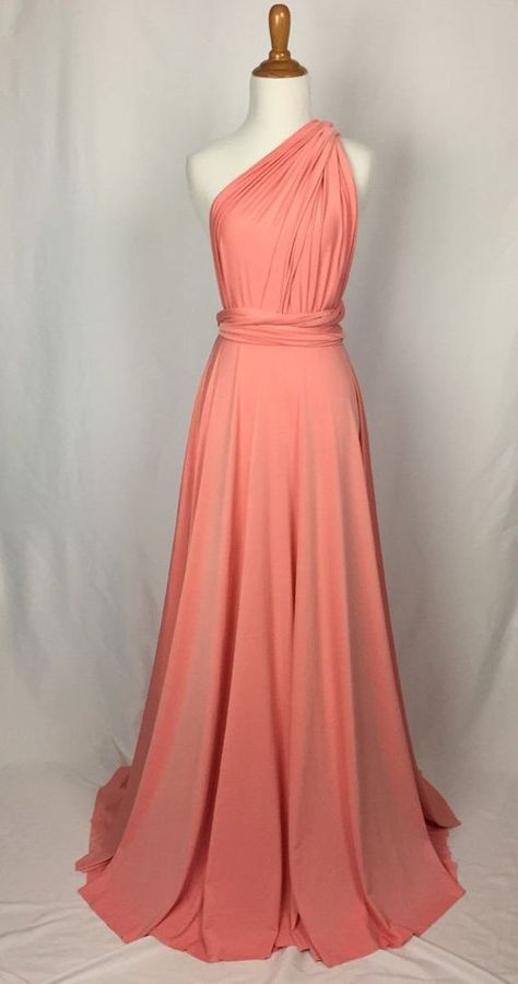 d961e9f236177d65d21100592edb0769desc48476855ri Peach Bridesmaid Dresses, Coral Bridesmaid, Multiway Dress, Chiffon Prom Dresses, Coral Bridesmaid Dresses, Multi Way Dress, Short Dress Styles, Bridesmaid Dresses Prom, Infinity Dress