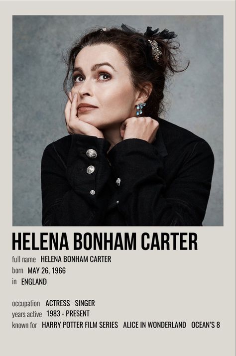 minimal polaroid celeb poster for helena bonham carter Most Paused Movie Scenes, Helena Bonham, Bonham Carter, Helena Bonham Carter, Why People, Movie Scenes, The History, Hollywood, History