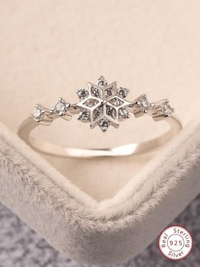 Snowflake Ring, Snowflake Wedding, Elegant Snowflake, Single Ring, Elegant Ring, Proposal Ideas, Christmas Jewelry, Fine Jewelry Gift, Stylish Jewelry