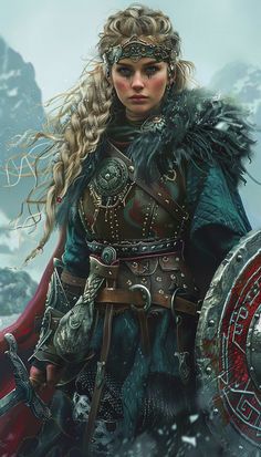 Viking Female, Dnd Animals, Female Viking, Viking Shield Maiden, Viking Girl, Barbarian Woman, Viking Queen, Cold Beauty, Viking Warrior Woman