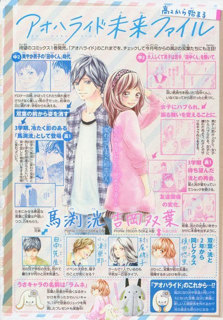 Ao Haru Ride Official Art, Kou And Futaba, Kou Futaba, Io Sakisaka, Manga Prints, Omoi Omoware Furi Furare, Anime Covers, Futaba Y Kou, Blue Spring Ride