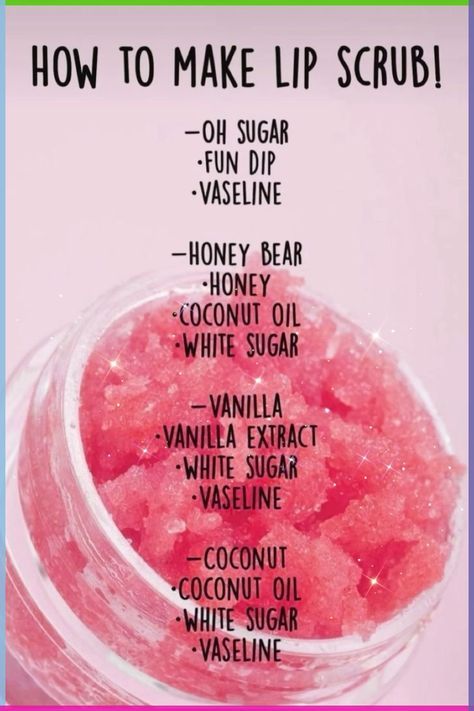 Make Lip Scrub, Body Scrub Recipes, Diy Body Scrub Recipes, Lip Scrub Recipe, Body Scrub Recipe, Lip Scrub Diy, Scrub Diy, Diy Skin Care Routine, Sugar Scrub Diy