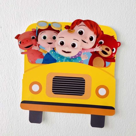 Cocomelon Wheels on the Bus Party | CatchMyParty.com Bus Birthday Party Ideas, Cocomelon Wheels On The Bus, Cocomelon Bus, Bus Birthday Party, Cocomelon Png, Bus Cake, Bus Party, Baby Birthday Party Theme, Happy Birthday Printable