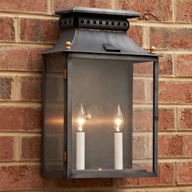 Traditional Inspired Decorating Style - Shades of Light Exterior Wall Light Fixtures, Garage Door Lights, Exterior Light Fixtures, Outdoor Hanging Lanterns, Wall Lanterns, Tall Candle, Exterior Wall Light, Outdoor Ceiling, Shades Of Light