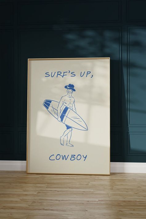 Decoration Surf, Cowboy Poster, Coastal Cowboy, Cowboy Wall Art, Cowboy Posters, Retro Cowboy, Wilde Westen, Western Wall Art, Womens Retreat