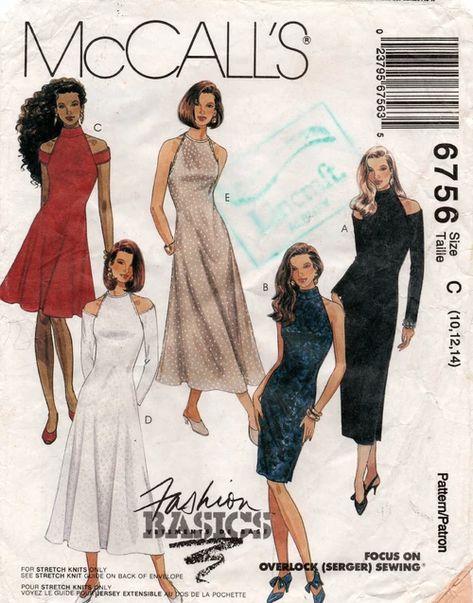 McCall's 6756 B | Vintage Sewing Patterns | Fandom Bare Shoulder Dress, Basic Dress Pattern, Gown Cocktail, Sleeve Variations, Sewing Pattern Shop, Fabric Sewing Patterns, Aria Montgomery, Dress Making Patterns, Vogue Sewing