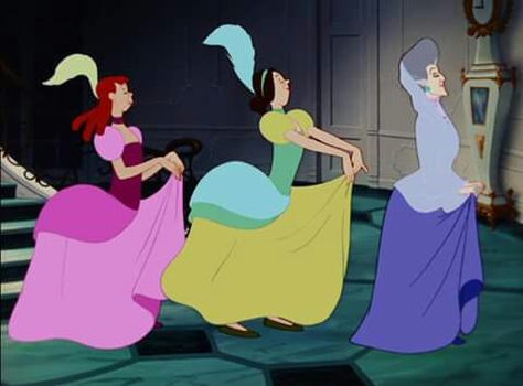 Disney villians Anastasia And Drizella, Cinderella 1950, Lady Tremaine, Walt Disney Cinderella, Cinderella Movie, Movies Disney, Fairytale Art, Animation Screencaps, Old Anime