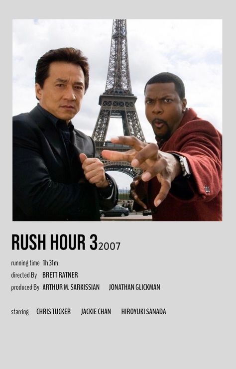 Rush Hour Polaroid Poster, Rush Hour Movie Poster, Rush Hour Poster, Interesting Movies To Watch, Rush Hour 3, Romance Movie Poster, Black Love Movies, Movie Character Posters, Movies To Watch Teenagers