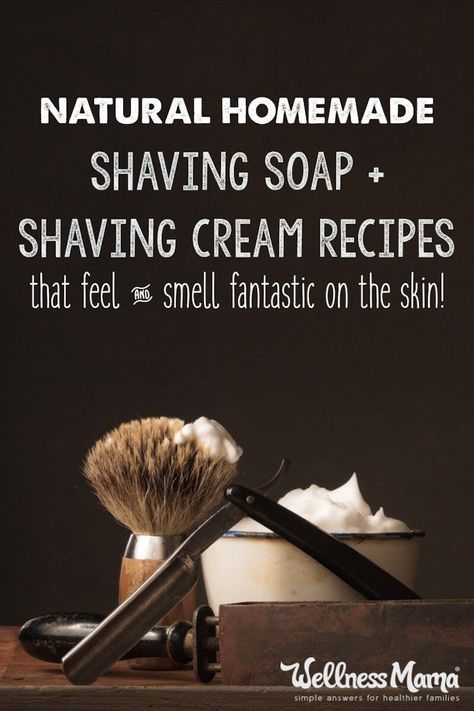 This simple shaving soap recipe is a natural alternative to chemical laden store bought brands and leaves skin soft and smooth Diy Shave Soap, Shaving Soap Recipe, Shave Soap Recipe, Diy Shaving Cream, Natural Aloe Vera Gel, Homemade Beauty Recipes, Liquid Castile Soap, Wellness Mama, Soap Recipe