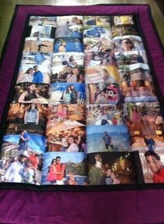 How to Make a Photo Quilt: 19 DIY Patterns | Guide Patterns Picture Quilts How To Make, Quilts With Photos, Embroidery Machine Applique Designs, Quilts Designs, Jean Quilts, Quilt Hanging, Shirt Blanket, Quilt Diy, Displaying Photos