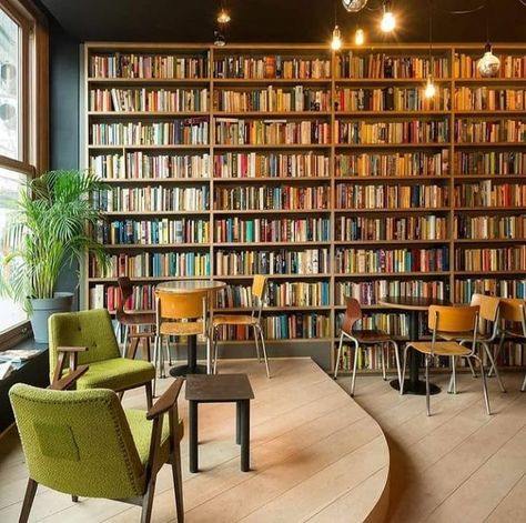 Cafe Library, Bookshop Café, Public Library Design, Bookstore Design, Library Cafe, Gent Belgium, Bookstore Cafe, Cafe Aesthetic, Book Cafe