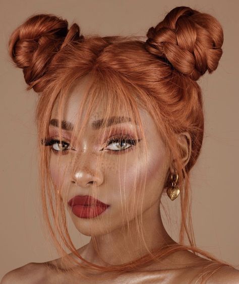 Artist Goals, Orange Vibe, Red Orange Hair, Brown Weave, Cheveux Oranges, Balayage Brown, Nyane Lebajoa, Ginger Hair Color, Weave Hair