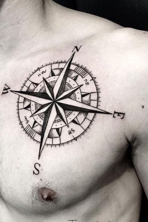 Compas Tattoo, Compass Tattoo Men, Anniversary Tattoo, Compass Tattoo Design, Men Chest, Forearm Sleeve Tattoos, Cool Chest Tattoos, Pieces Tattoo, Geometric Tattoo Design