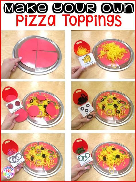 Pizza Restaurant is a fun and engaging theme for your dramatic play center. Students in my class this year LOVE pizza so it was a theme of high interest for them. The first thing I do when I am setting up my center is to get it organized so students are able to play and...Read More Diy Pizza Shop Dramatic Play, Pizza Role Play, Preschool Restaurant, Pizza Dramatic Play, Preschool Pizza, Restaurant Dramatic Play, Dramatic Play Activities, Preschool Cooking, Pocket Of Preschool