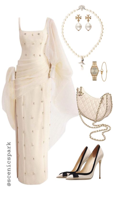 #elegance #outfit #fashion #gold #ootd #classy Rich Outfits Classy, Elegance Outfit, Ootd Classy, Rich Outfits, Modest Girly Outfits, Rich Clothes, Elegant Outfit Classy, Gowns Dresses Elegant, Outfits Classy