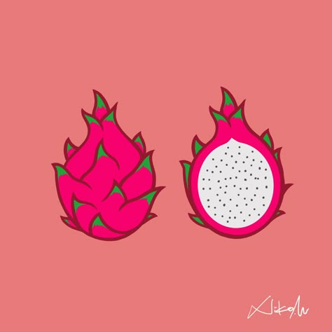 Dragon Fruit Digital Illustration You can start download here https://www.shutterstock.com/g/NicoleWu Dragon Fruit Inspired Outfit, How To Draw Dragon Fruit, Dragon Fruit Character, Dragonfruit Sketch, Tropical Fruit Drawing, Dragon Fruit Painting, Dragon Fruit Tattoo, Dragon Fruit Cartoon, Dragon Fruit Wallpaper