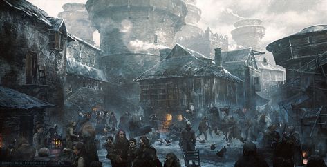 ArtStation - Winterfell Courtyard V, Philipp Scherer Winterfell Art, Wonder Art, Asoiaf Art, Game Of Thrones Art, Fantasy City, House Of Dragons, Fantasy Concept Art, Fantasy Aesthetic, High Fantasy