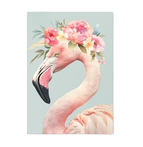 Pink Flamingo Print - Flamingo Wall Decor - Flamingo Print Poster Unframed - Watercolor Flamingo Print - Flamingo Painting - Flamingo Artwork Illustration (5x7) Flamingos Art Illustration, Painting Flamingo, Flamingo Artwork, Kids Bedroom Wall Decor, Watercolor Flamingo, Farm Animals Decor, Crown Illustration, Pink Artwork, Flamingo Wall Art