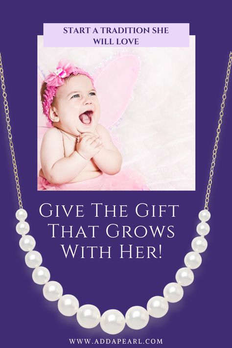 Give her a gift she'll never forget with pearls. Give her an Add-A-Pearl Necklace. Add A Pearl Necklace Tradition, Easy Cheap Gifts, Add A Pearl Necklace, Grandchildren Gifts, Jewelry Tips, Heirloom Gifts, Beading Ideas, Pearl Necklaces, Cheap Gifts