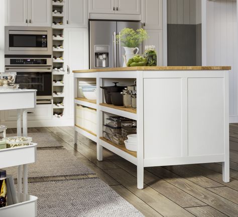 14 DIY kitchen island ideas for a budget-friendly upgrade | Real Homes Prefab Kitchen Island, Alternative Kitchen Island, Temporary Kitchen Island, Renter Friendly Kitchen Island, Tornviken Kitchen Island Hack, Ikea Tornviken Island, Ikea Kitchen Island Ideas, Ikea Island Kitchen, Kitchen Island Freestanding