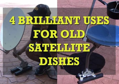 Upcycle Satellite Dish Repurposed, Satellite Dish Repurpose, Satellite Dish Antenna, Diy Tv Antenna, Dish Tv, Clever Inventions, Satellite Antenna, Solar Cooker, Computer Maintenance