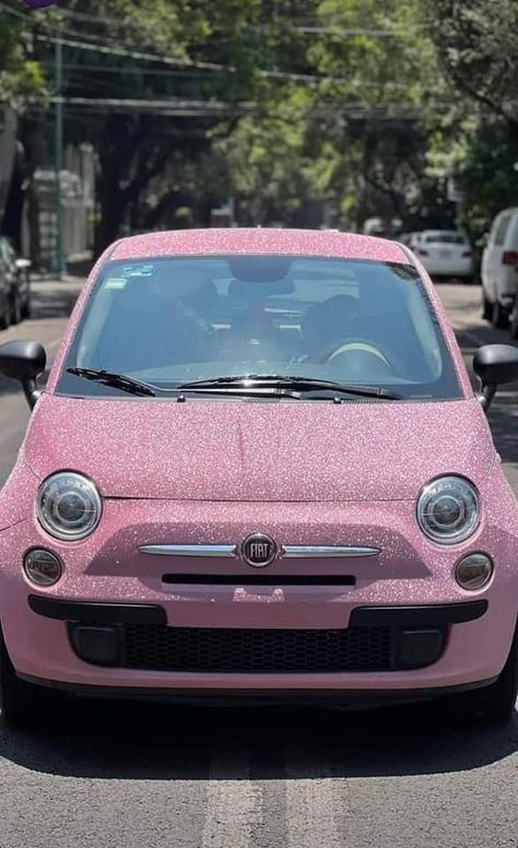 Pink Fiat 500 With Eyelashes, Pink Fiat 500 Aesthetic, Pink Fiat 500, Fiat 500 Convertible, Fiat 500 Pink, Fiat 500 Colours, Fiat 500 Interior, Fiat 500 Cabrio, Pink Cars