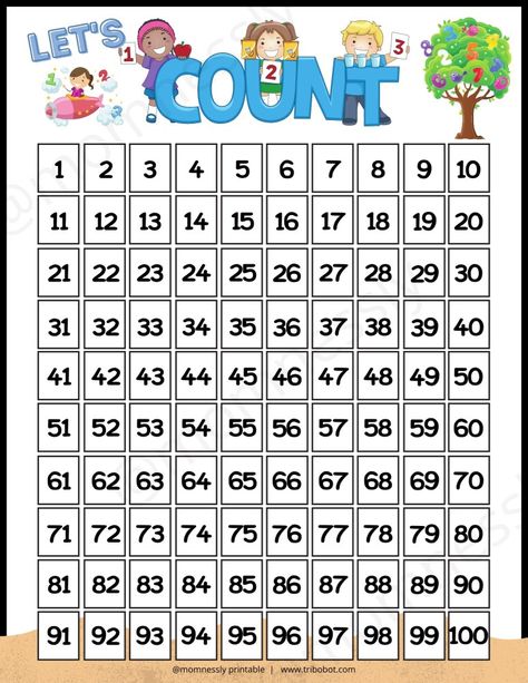 Numbers 1-100 Chart. Free Printable 100 Chart Printable, 100 Number Chart, Abc Order Worksheet, Rhyming Worksheet, Preschool Charts, Subtraction Kindergarten, Easter Worksheets, Numbers 1 100, English Grammar Exercises