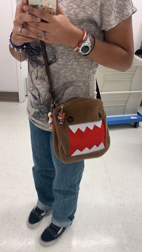 Related tags : #y2k #2000s #ootd #outfitinspo #fitcheck #domo #domokunbag #fnaf #blueywatch #keychains #grunge Domo Shirt Y2k, Domo Plush Keychain, Domo Kun Keychain, Domo Keychains, Domo Outfit, Domo Bag, Fnaf Keychains, Domo Keychain, Domo Crochet