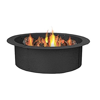 Sunnydaze Durable Steel Fire Pit Ring/Liner, DIY Fire Pit Rim Above or In-Ground, 33 Inch Outside Diameter, 27 Inch Inside Diameter Steel Fire Pit Ring, Homemade Fire Pit, In Ground Fire Pit, Wood Burning Insert, Fire Pit Ring, Fire Pit Kit, Round Fire Pit, Steel Fire Pit, Fire Ring