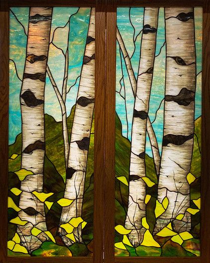 Stained Glass Lake Scene, Stained Glass Studio, Lake Scene, Glass Studio, Stained Glass Patterns, Stained Glass Art, Nature Scenes, Stained Glass, Nautical